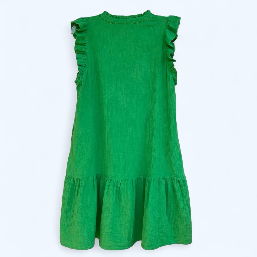 Boden bright green flutter sleeve dress with pockets - Picture 3 of 7